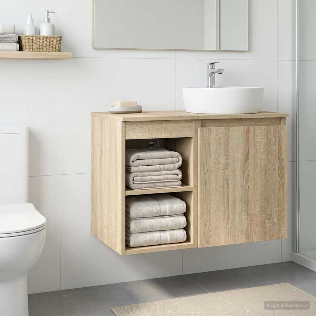 vidaXL Ντουλάπι Μπάνιου Ενδιάμεσο Sonoma Δρυς 30 x 35 x 50 εκ.