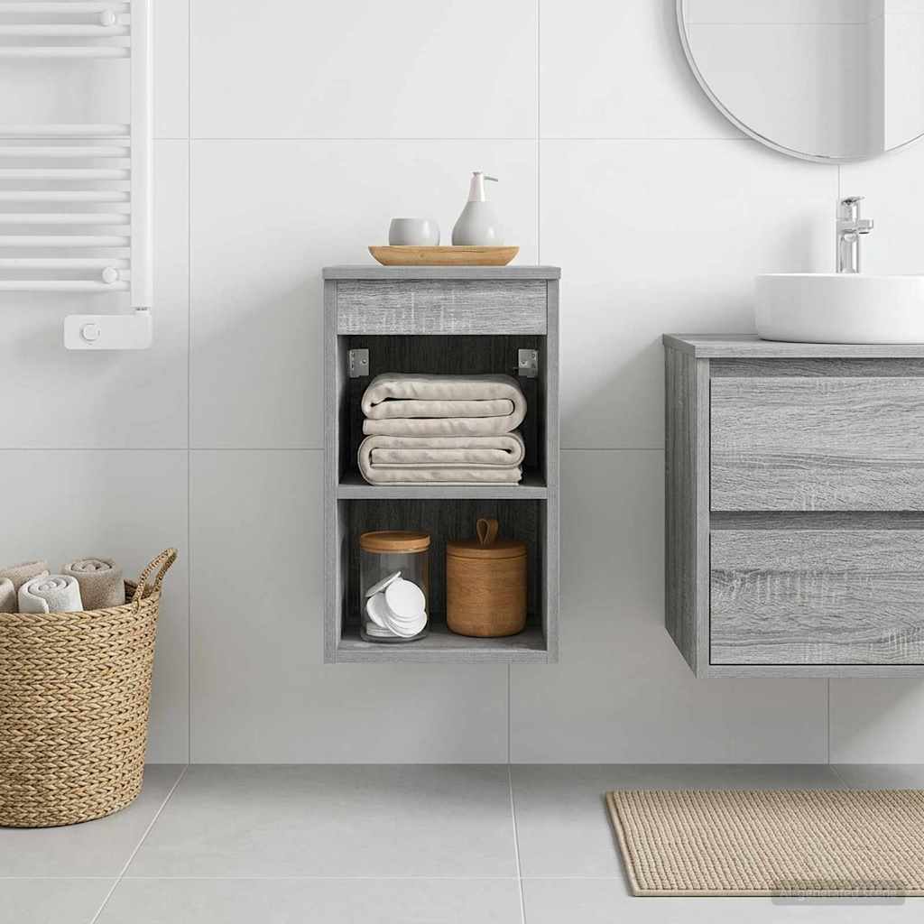 vidaXL Ντουλάπι Μπάνιου Ενδιάμεσο Γκρι Sonoma 30 x 35 x 50 εκ.