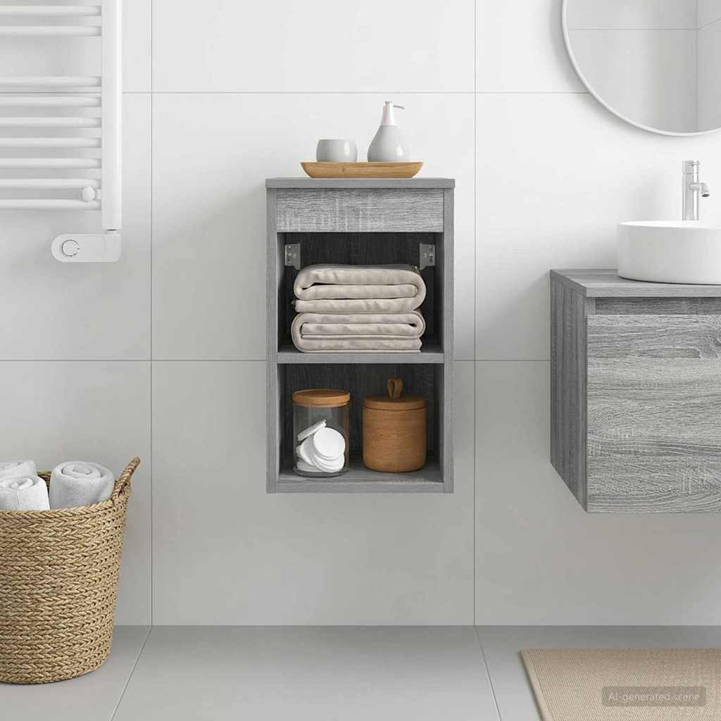 vidaXL Ντουλάπι Μπάνιου Ενδιάμεσο Γκρι Sonoma 30 x 44,5 x 50 εκ.