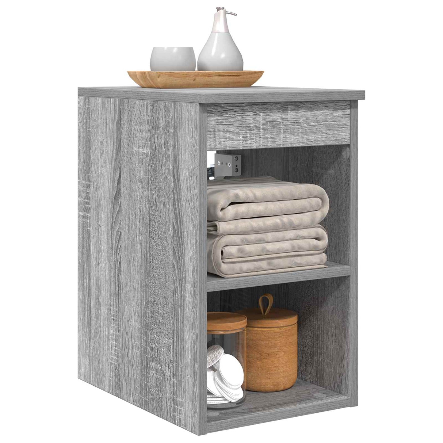 vidaXL Ντουλάπι Μπάνιου Ενδιάμεσο Γκρι Sonoma 30 x 44,5 x 50 εκ.