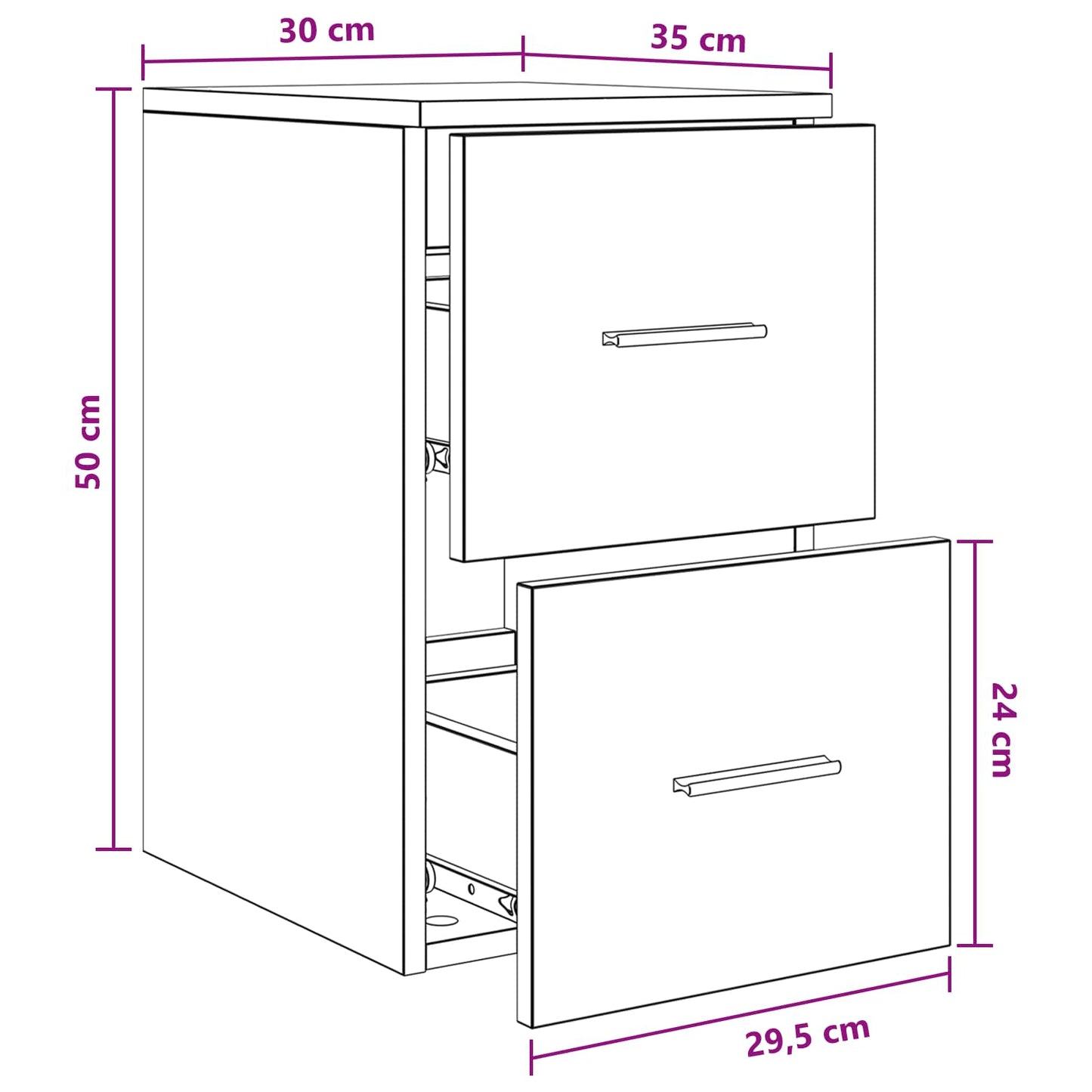vidaXL Ντουλάπι Μπάνιου Ενδιάμεσο Λευκό 30 x 35 x 50 εκ.