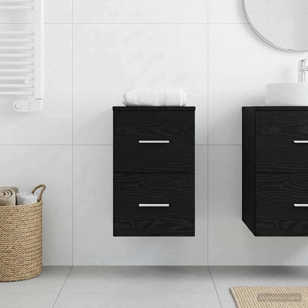 vidaXL Ντουλάπι Μπάνιου Ενδιάμεσο Μαύρη Δρυς 30 x 41 x 50 εκ.