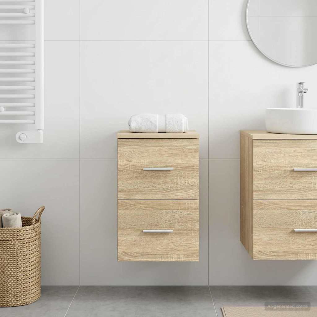 vidaXL Ντουλάπι Μπάνιου Ενδιάμεσο Sonoma Δρυς 30 x 41 x 50 εκ.