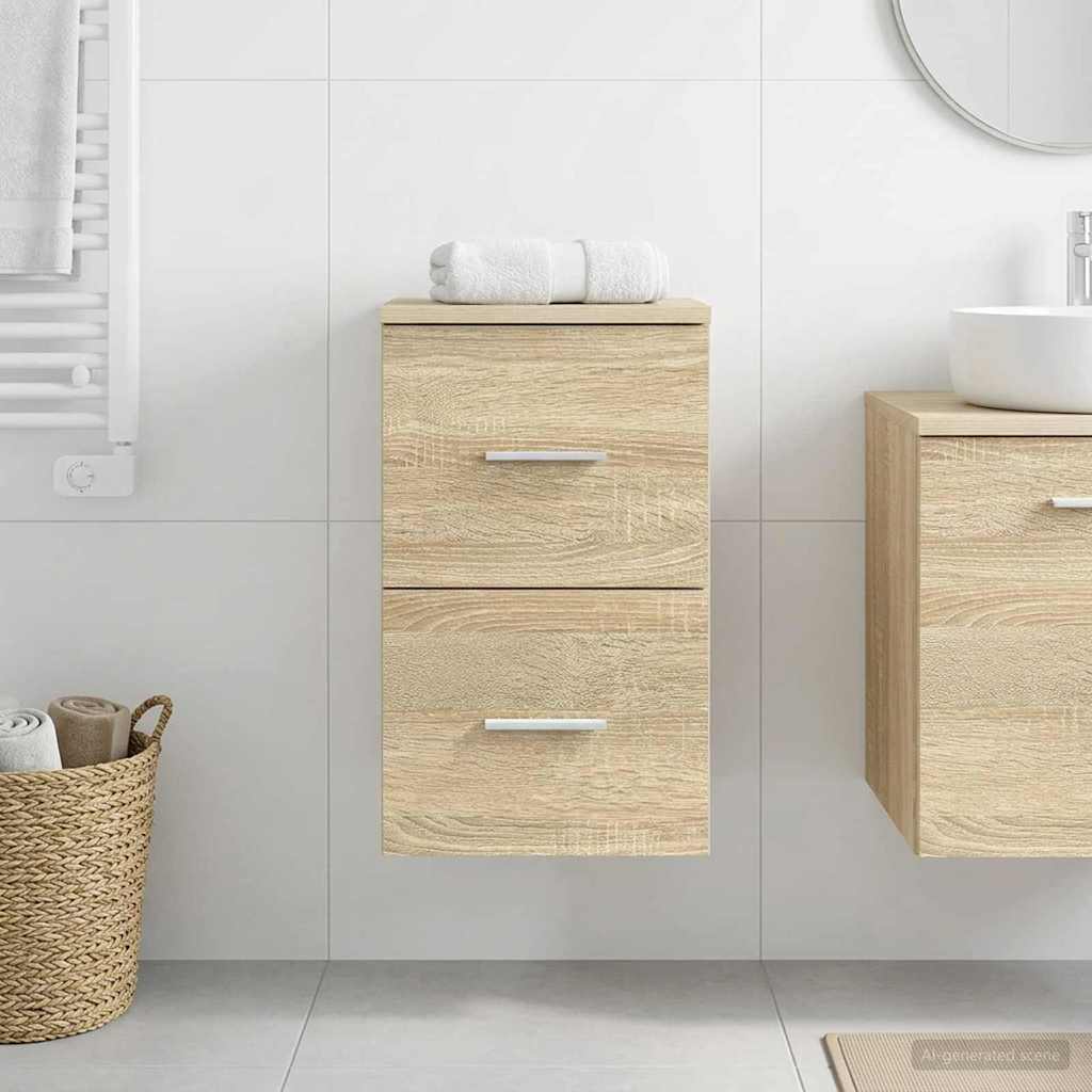 vidaXL Ντουλάπι Μπάνιου Ενδιάμεσο Sonoma Δρυς 30 x 44,5 x 50 εκ.