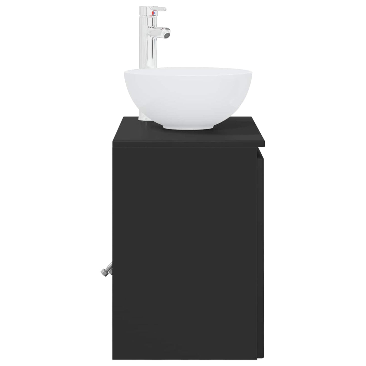 vidaXL Επιτοίχια Λεκάνη Έπιπλο Μαύρο 49,5 x 35 x 63 εκ