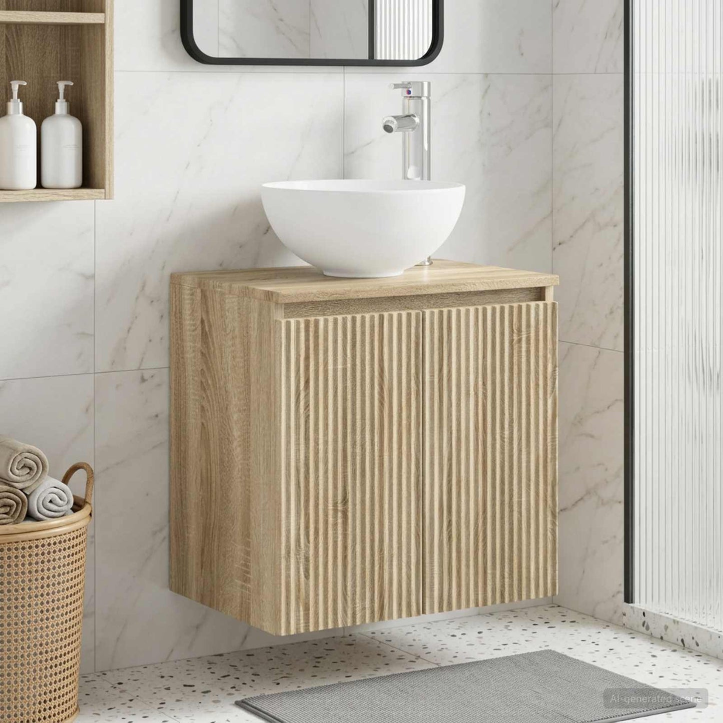 vidaXL Επιτοίχια Λεκάνη Έπιπλο Sonoma Δρυς 49,5 x 35 x 63 εκ