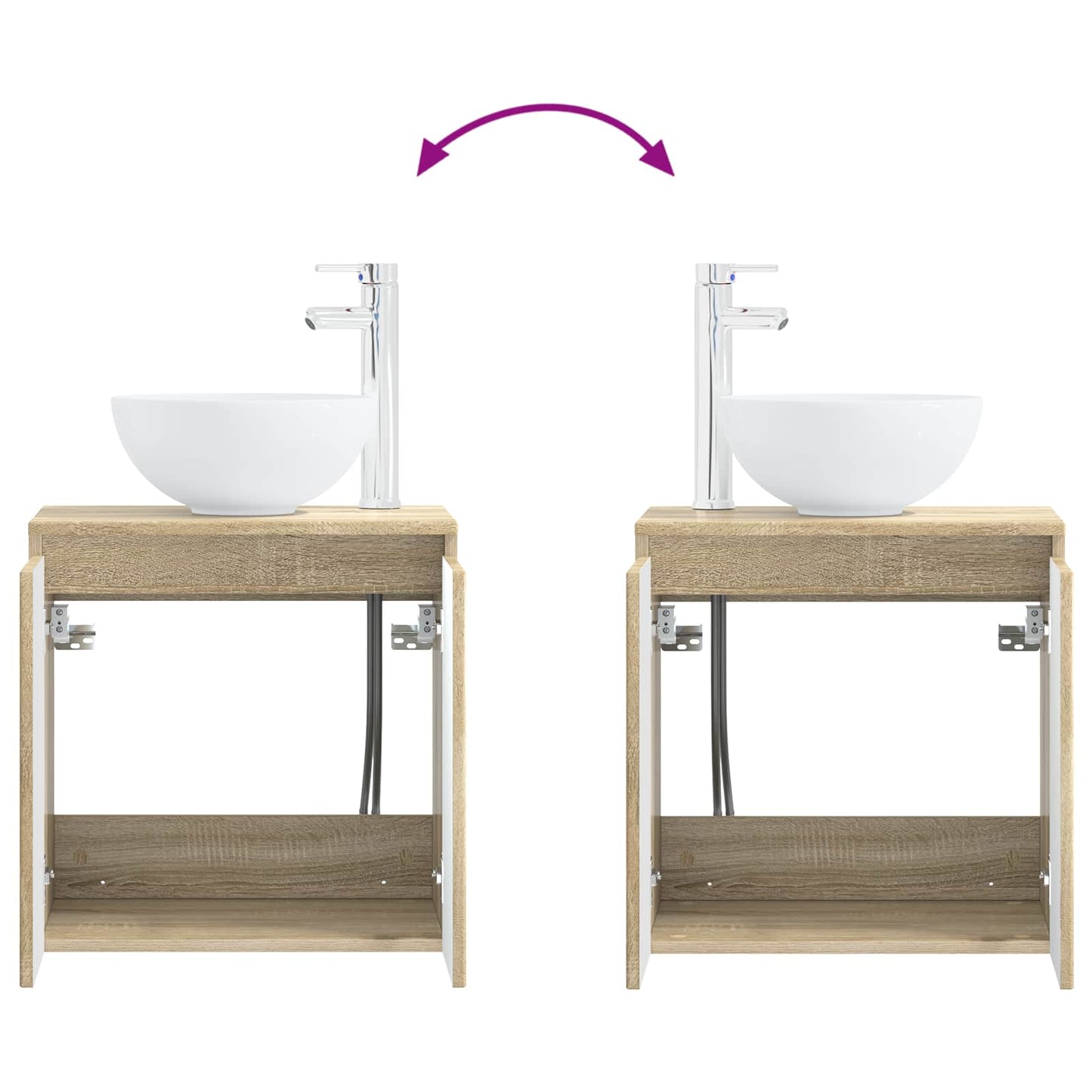 vidaXL Επιτοίχια Λεκάνη Έπιπλο Sonoma Δρυς 49,5 x 35 x 63 εκ