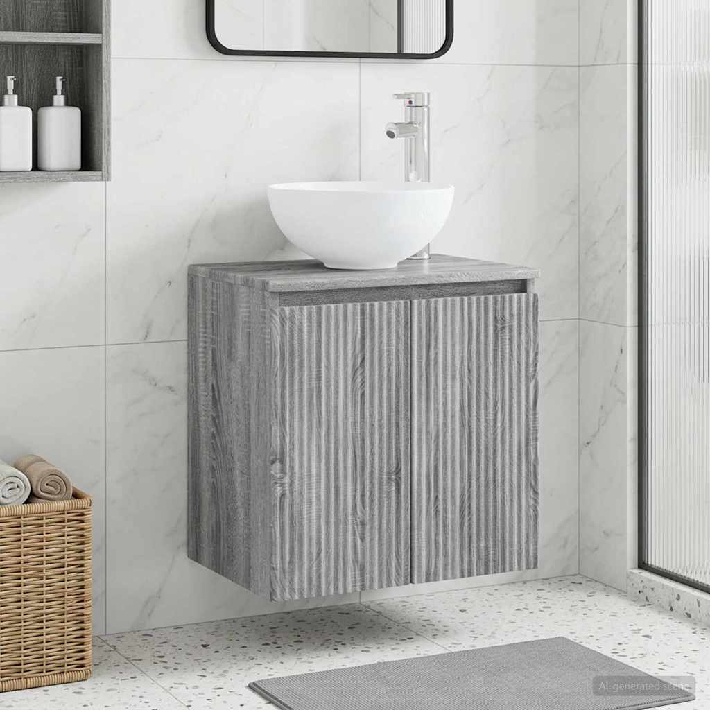 vidaXL Επιτοίχια Λεκάνη Έπιπλο Γκρι Sonoma 49,5 x 35 x 63 εκ