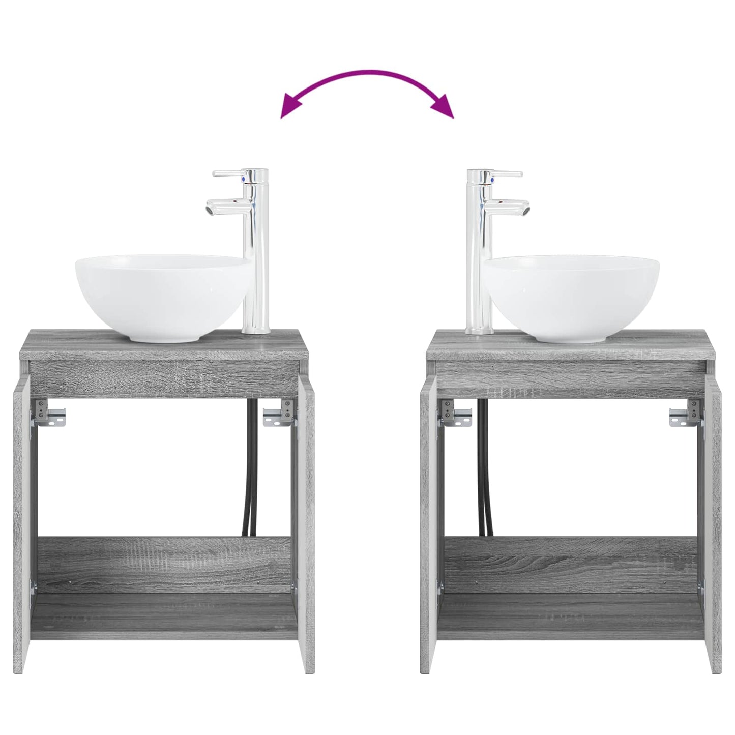 vidaXL Επιτοίχια Λεκάνη Έπιπλο Γκρι Sonoma 49,5 x 35 x 63 εκ