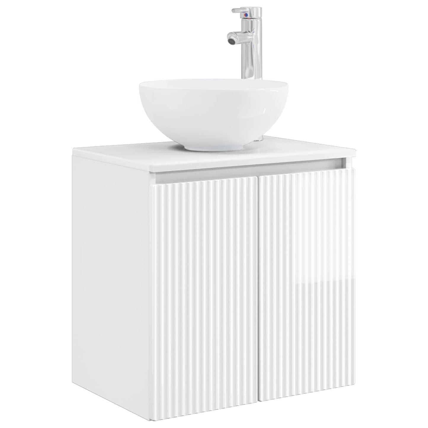 vidaXL Επιτοίχια Λεκάνη Έπιπλο Γυαλιστερό Λευκό 49,5 x 41 x 64,5 εκ