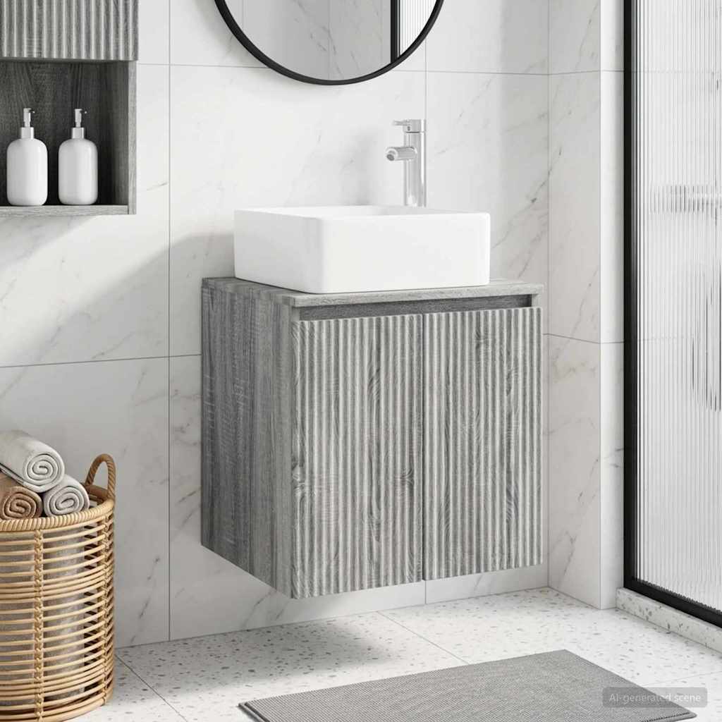 vidaXL Επιτοίχια Λεκάνη Έπιπλο Γκρι Sonoma 49,5 x 41 x 63 εκ