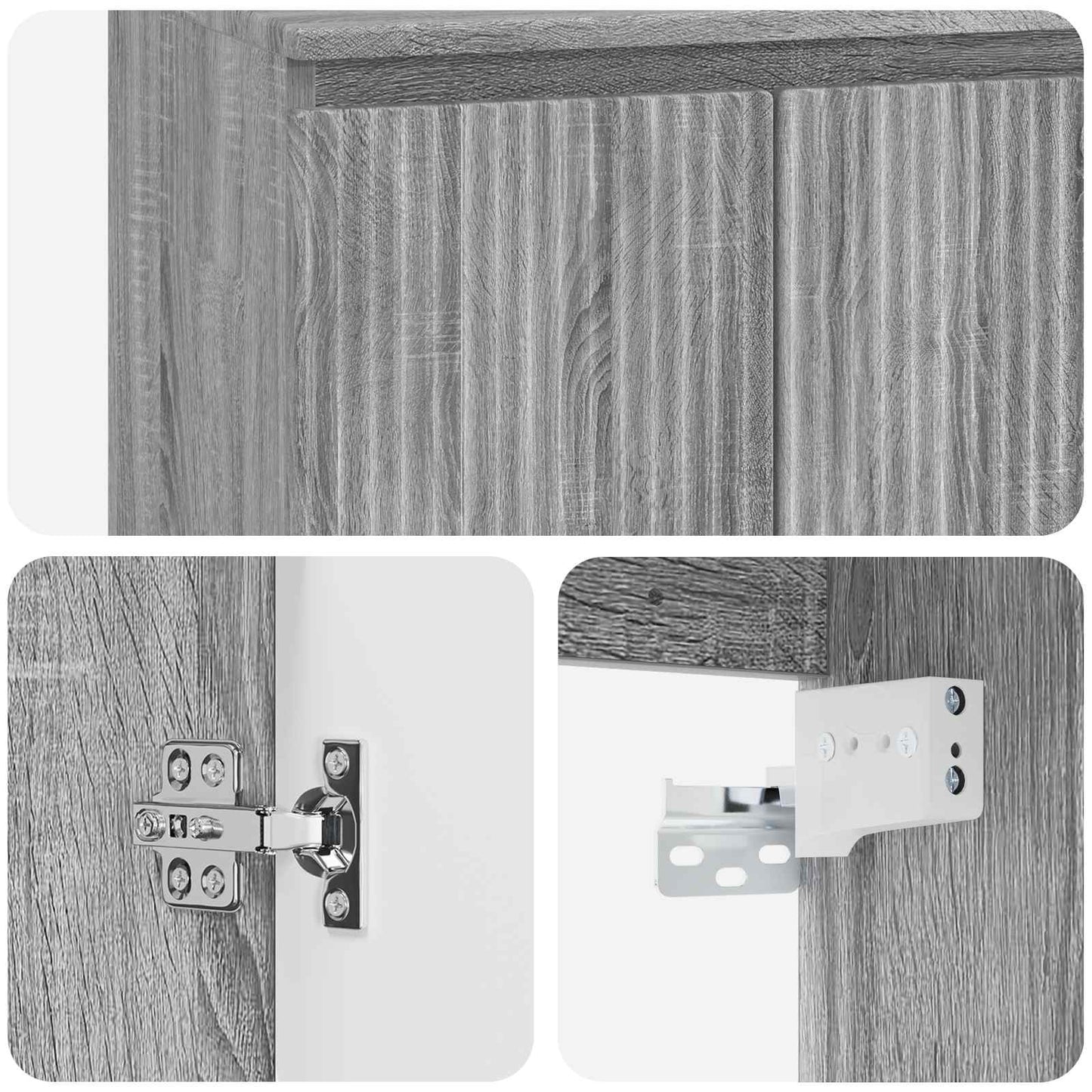vidaXL Επιτοίχια Λεκάνη Έπιπλο Γκρι Sonoma 49,5 x 41 x 62,5 εκ