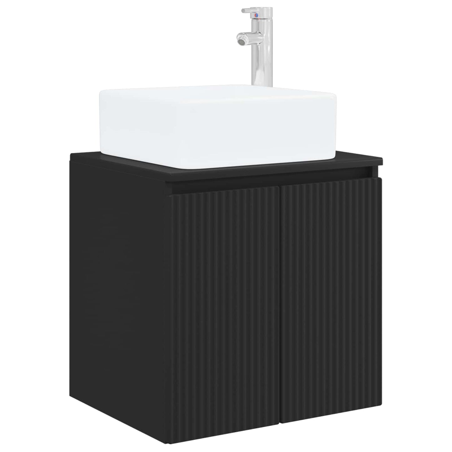 vidaXL Επιτοίχια Λεκάνη Έπιπλο Μαύρο 53 x 35 x 63 εκ