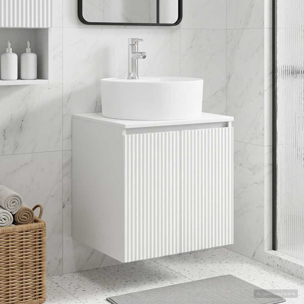 vidaXL Επιτοίχια Λεκάνη Έπιπλο Λευκό 49,5 x 44,5 x 65 εκ