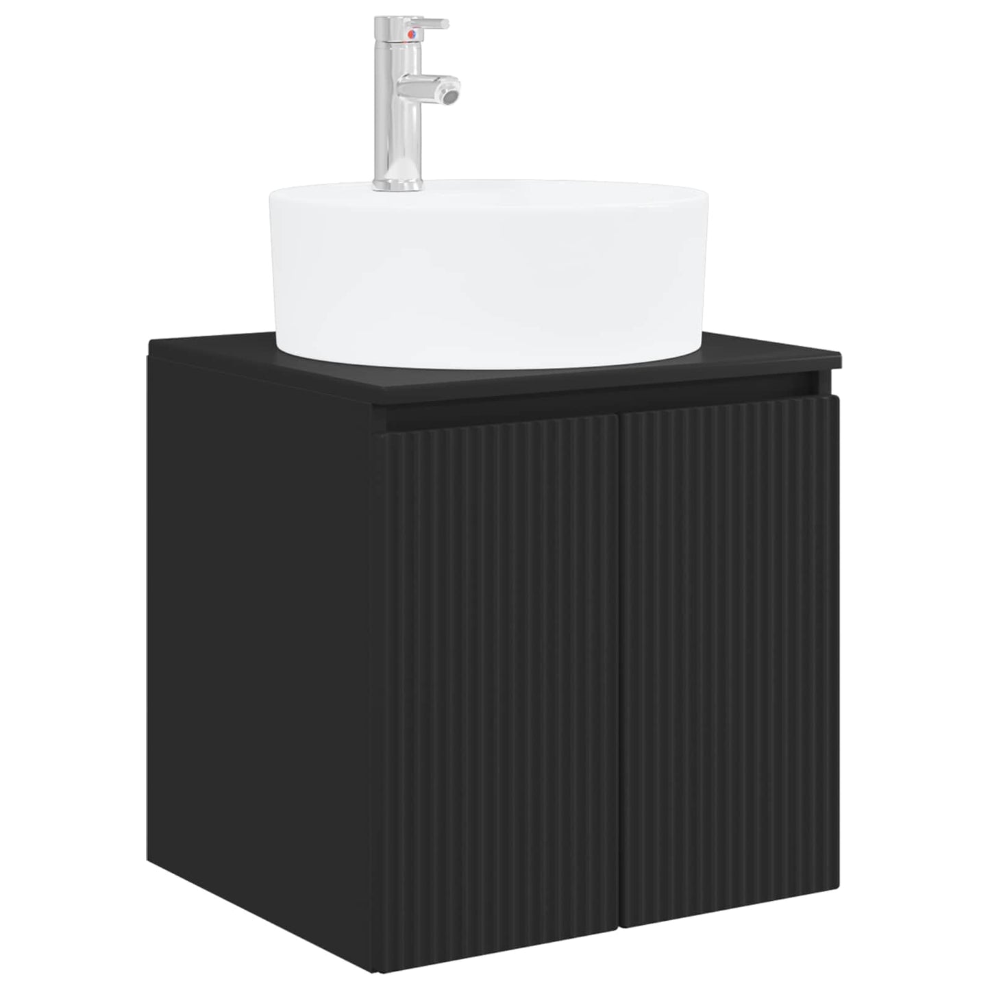 vidaXL Επιτοίχια Λεκάνη Έπιπλο Μαύρο 49,5 x 44,5 x 65 εκ