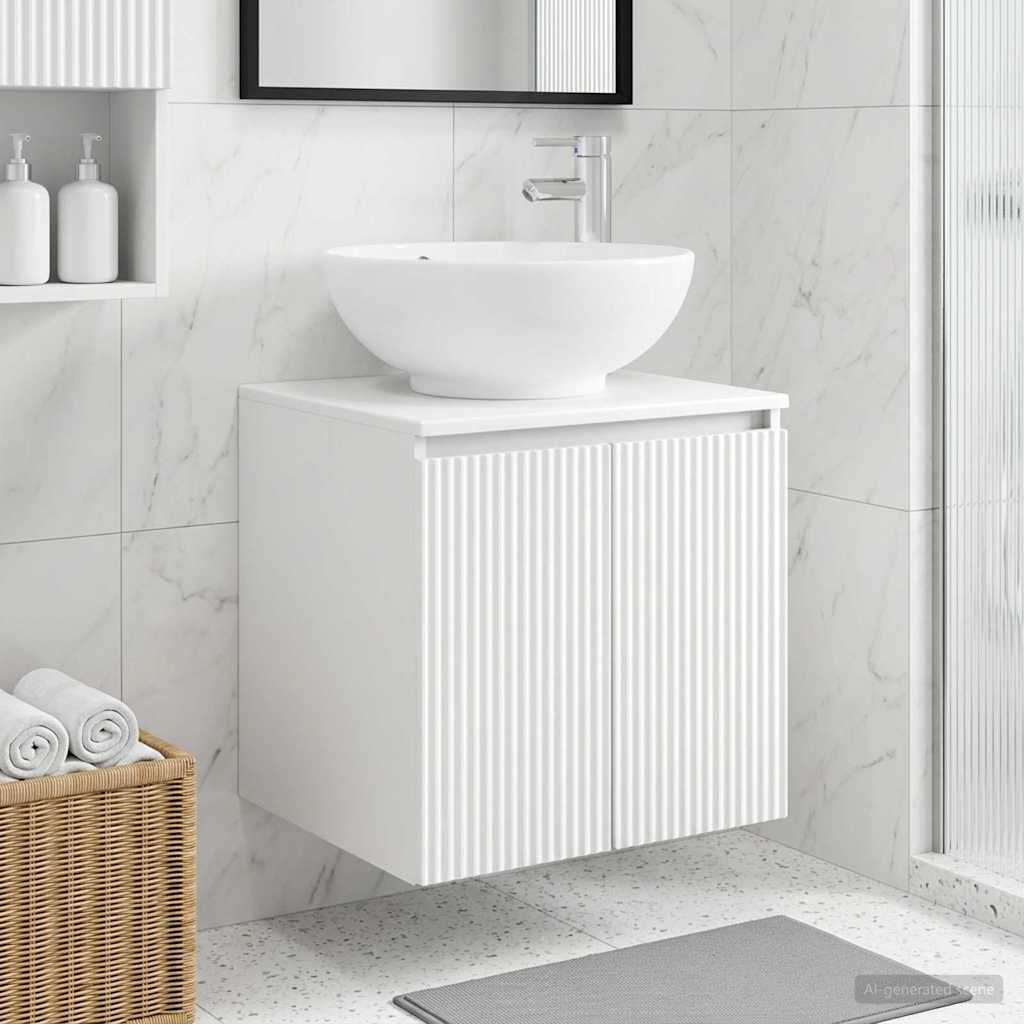 vidaXL Επιτοίχια Λεκάνη Έπιπλο Λευκό 49,5 x 44,5 x 65 εκ