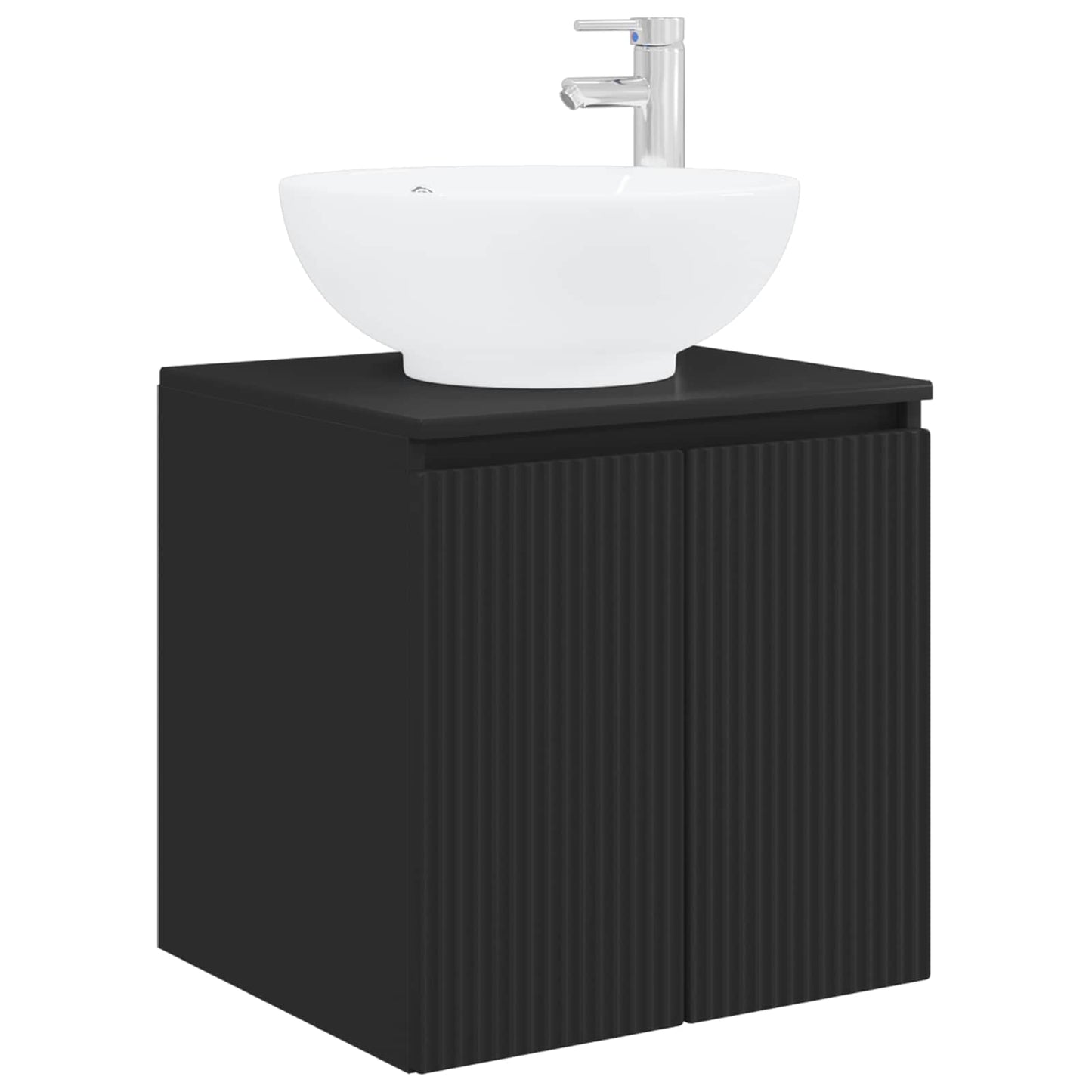 vidaXL Επιτοίχια Λεκάνη Έπιπλο Μαύρο 49,5 x 44,5 x 65 εκ