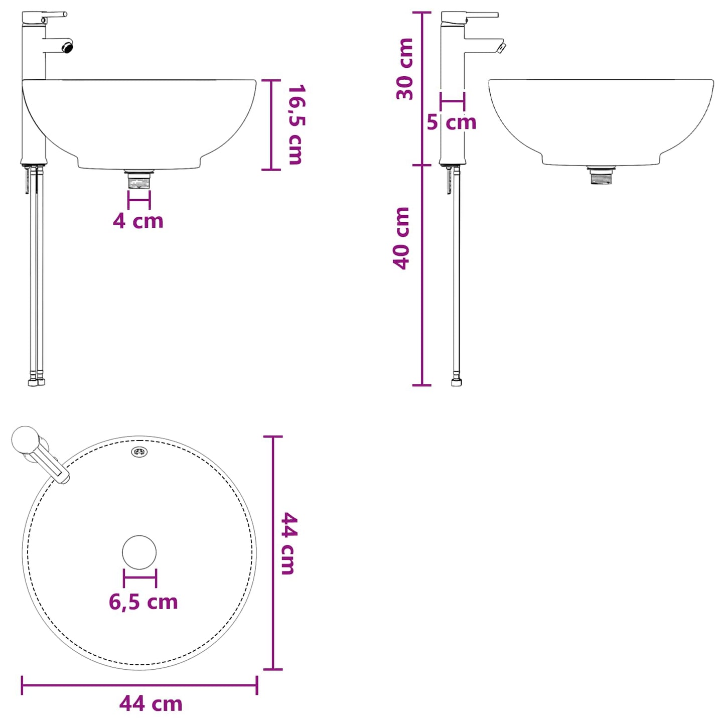 vidaXL Επιτοίχια Λεκάνη Έπιπλο Sonoma Δρυς 49,5 x 44,5 x 65 εκ