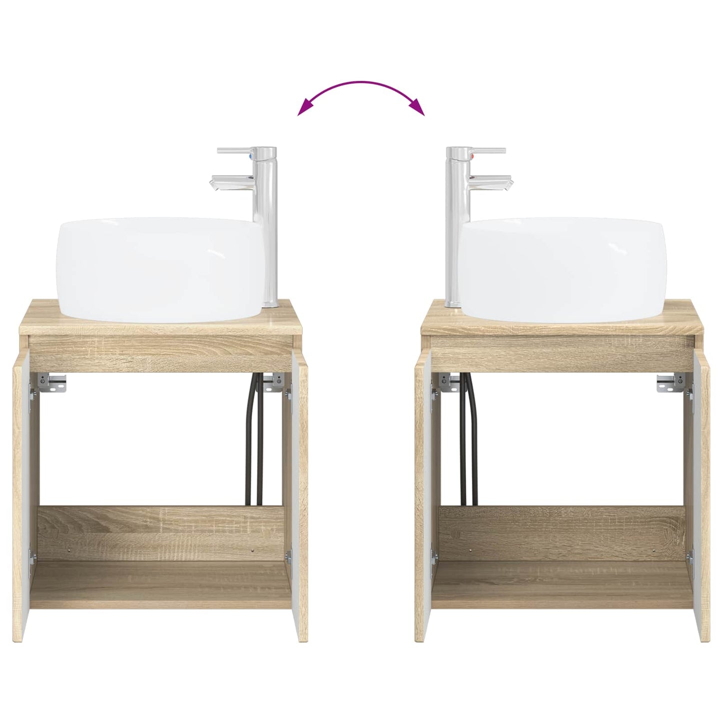 vidaXL Επιτοίχια Λεκάνη Έπιπλο Sonoma Δρυς 49,5 x 44,5 x 66 εκ