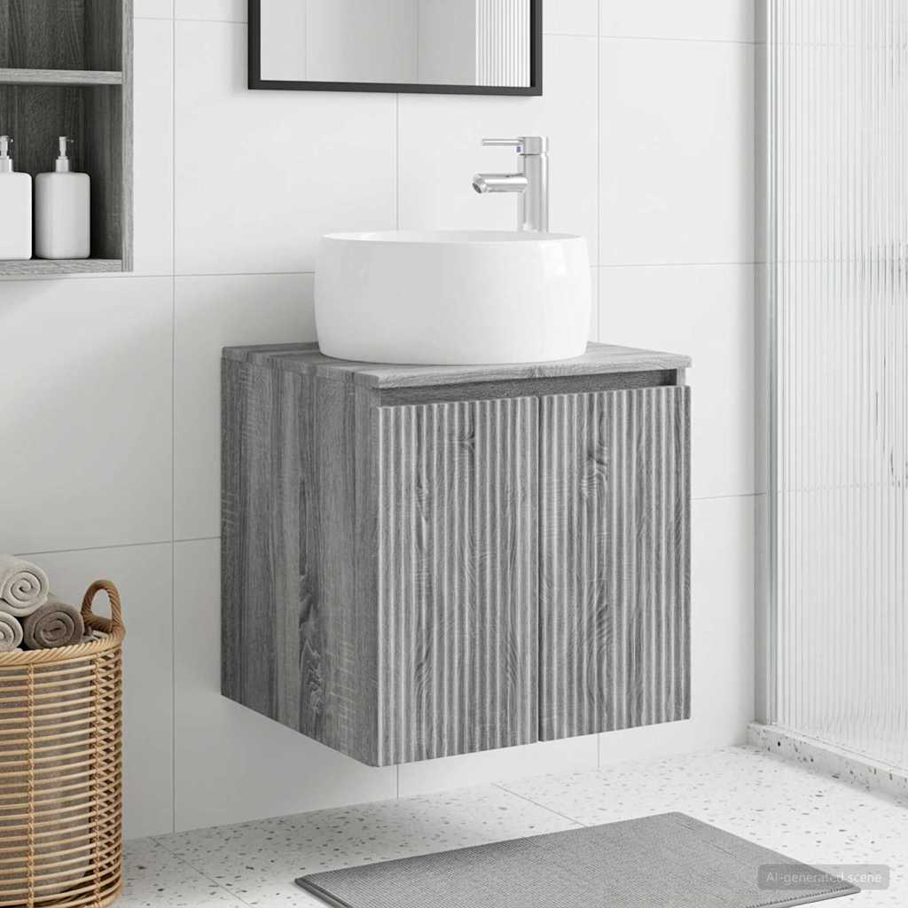 vidaXL Επιτοίχια Λεκάνη Έπιπλο Γκρι Sonoma 49,5 x 44,5 x 66 εκ