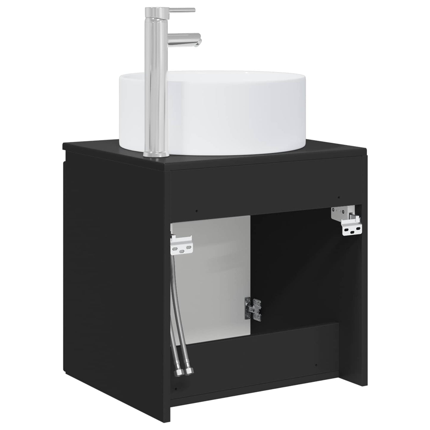 vidaXL Επιτοίχιος νιπτήρας βανίλιας Μαύρο 49,5 x 44,5 x 65,5 εκ