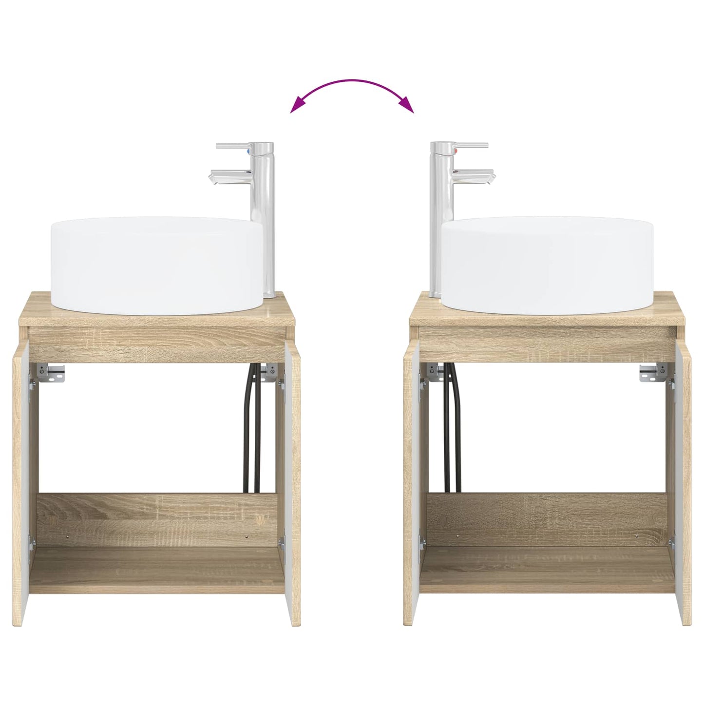 vidaXL Επιτοίχιος νιπτήρας βανίλιας Sonoma Δρυς 49,5 x 44,5 x 65,5 εκ