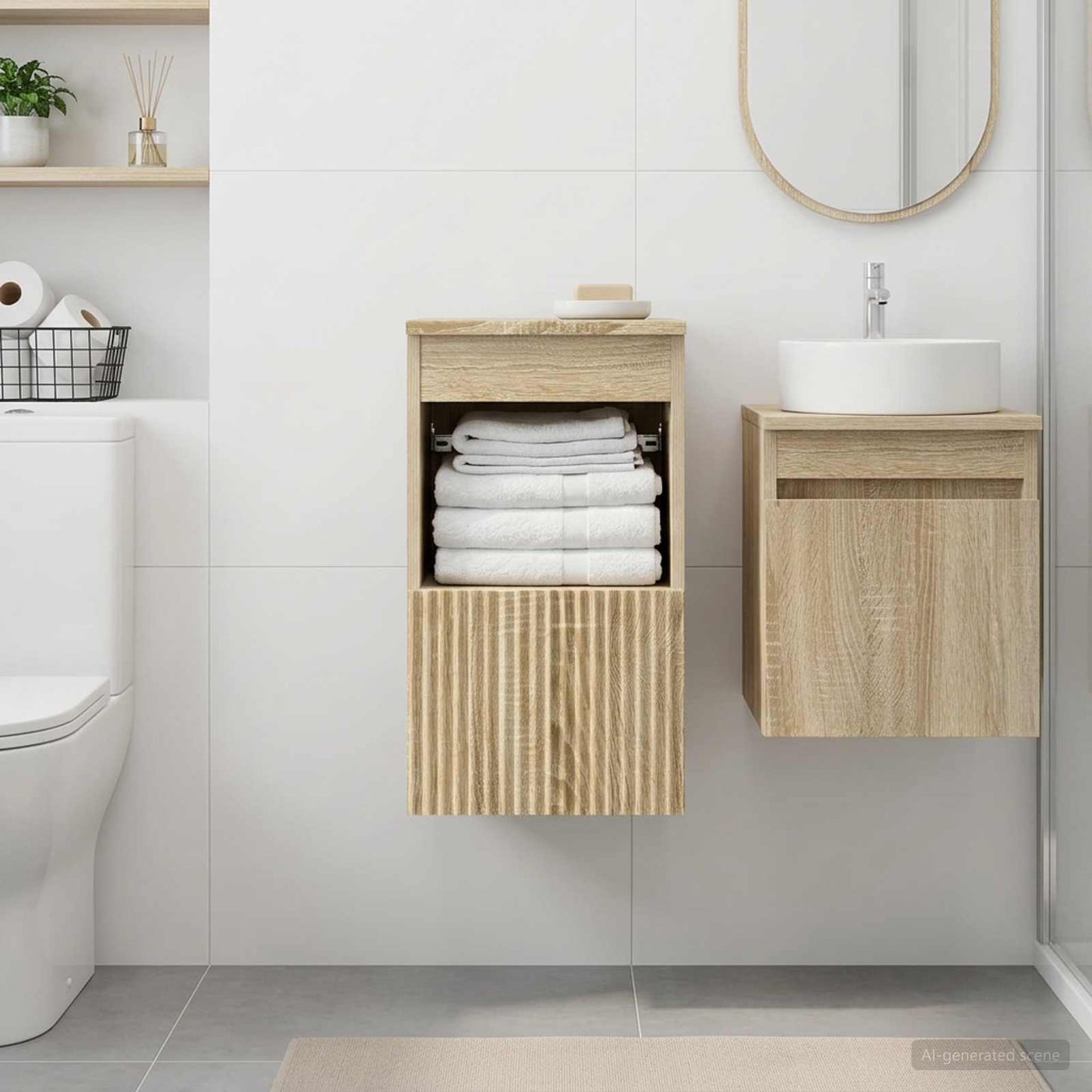 vidaXL Ντουλάπι Μπάνιου Sonoma Δρυς 30 x 35 x 50 εκ.