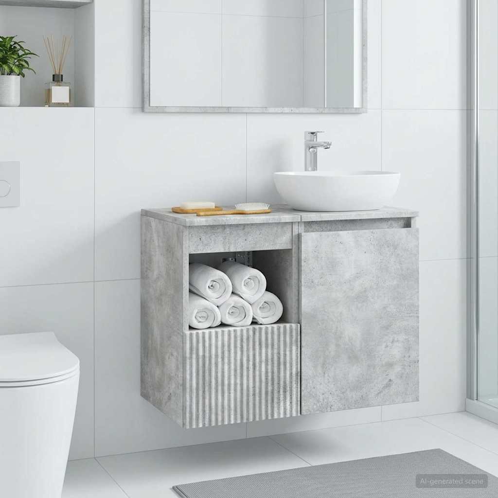 vidaXL Ντουλάπι Μπάνιου Γκρι Σκυροδέματος 30 x 35 x 50 εκ.