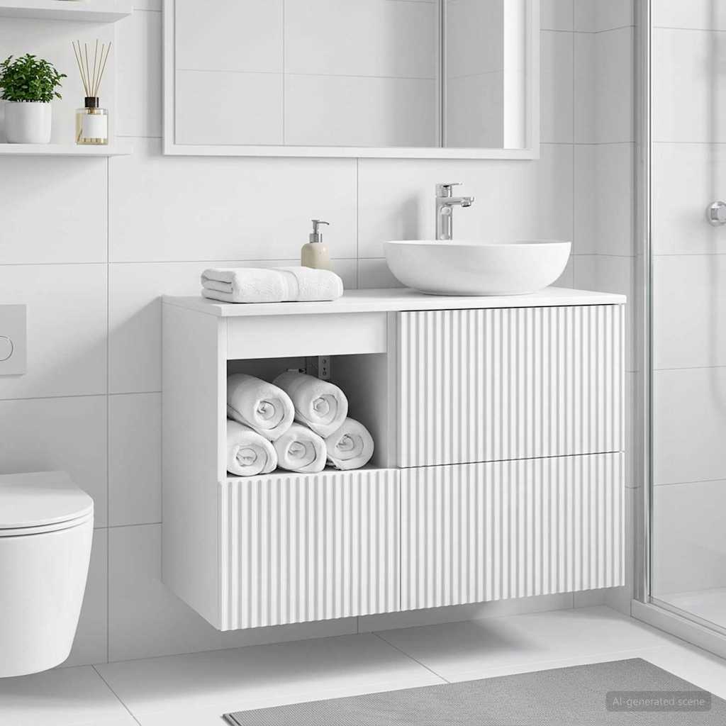 vidaXL Ντουλάπι Μπάνιου Γυαλιστερό Λευκό 30 x 35 x 50 εκ.