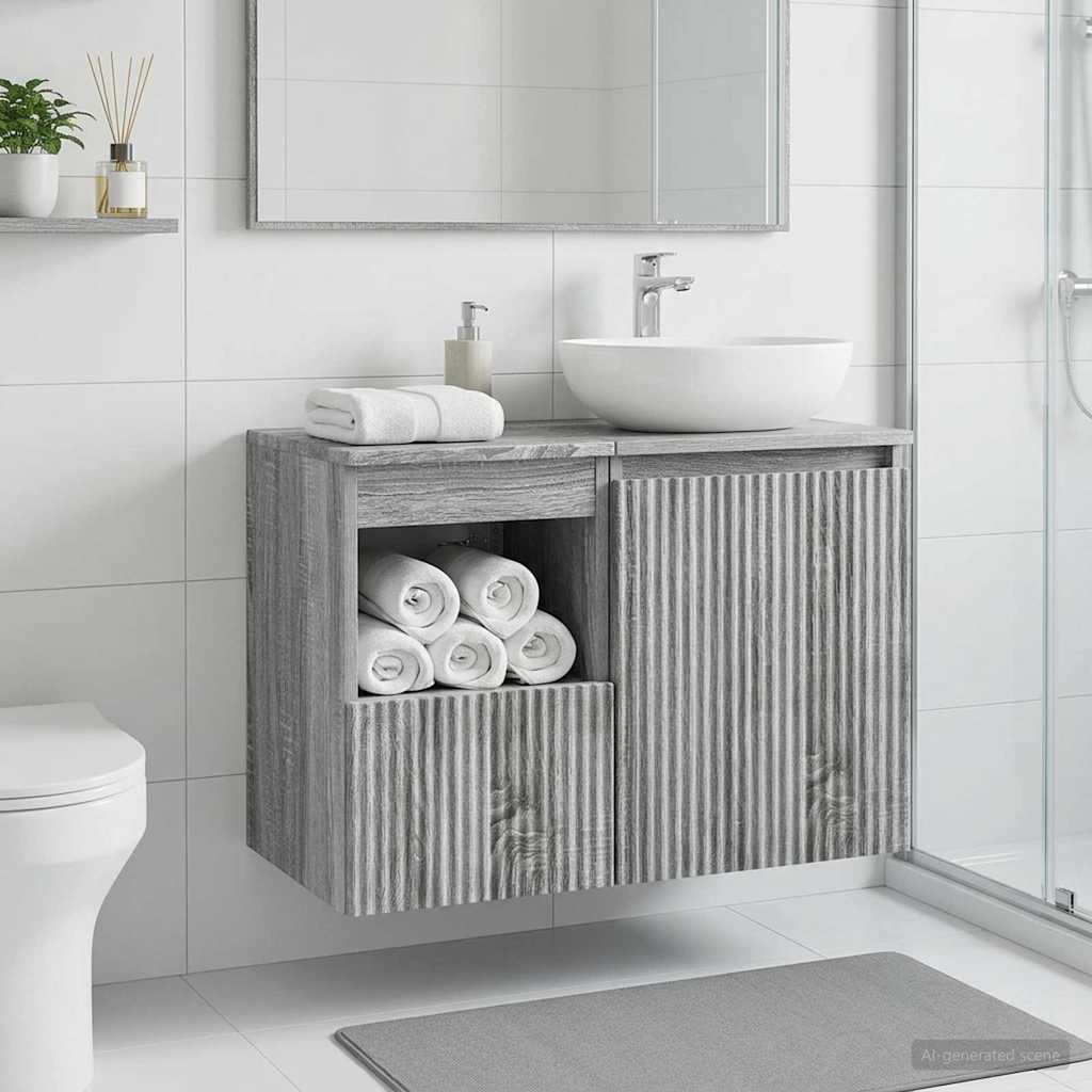 vidaXL Ντουλάπι Μπάνιου Γκρι Sonoma 30 x 35 x 50 εκ.