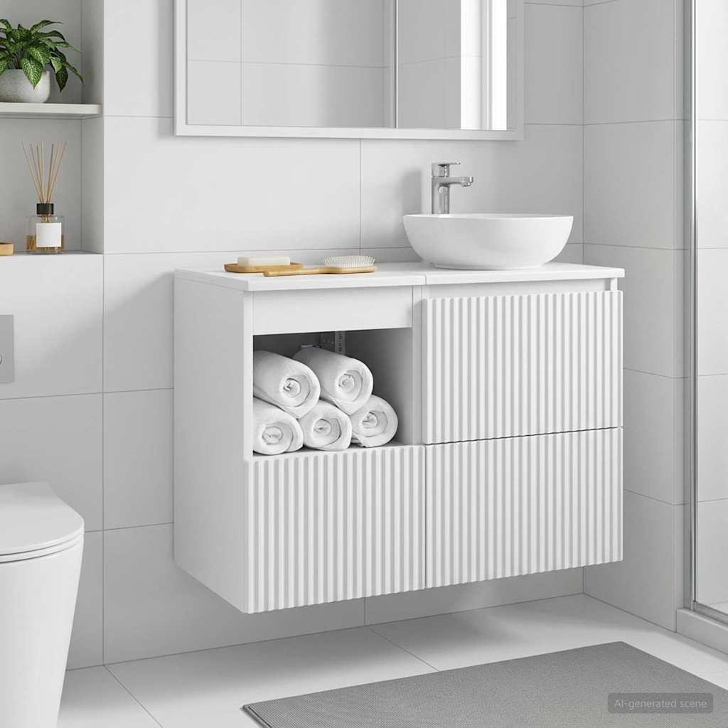 vidaXL Ντουλάπι Μπάνιου Λευκό 30 x 41 x 50 εκ. Επεξεργασμένο Ξύλο