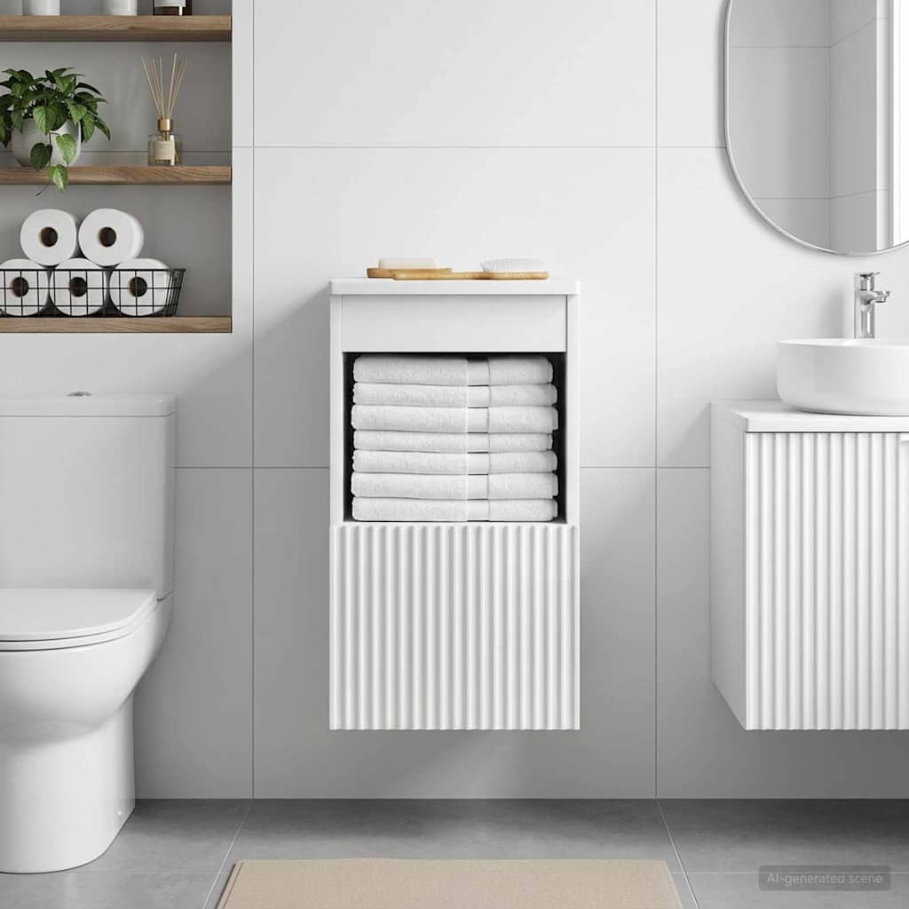vidaXL Ντουλάπι Μπάνιου Γυαλιστερό Λευκό 30 x 41 x 50 εκ.