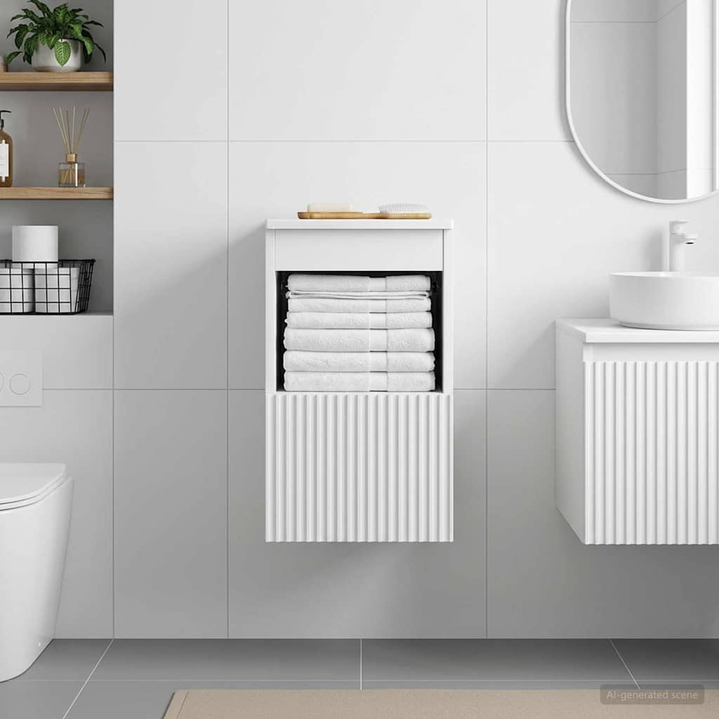 vidaXL Ντουλάπι Μπάνιου Λευκό 30 x 44,5 x 50 εκ. Επεξεργασμένο Ξύλο
