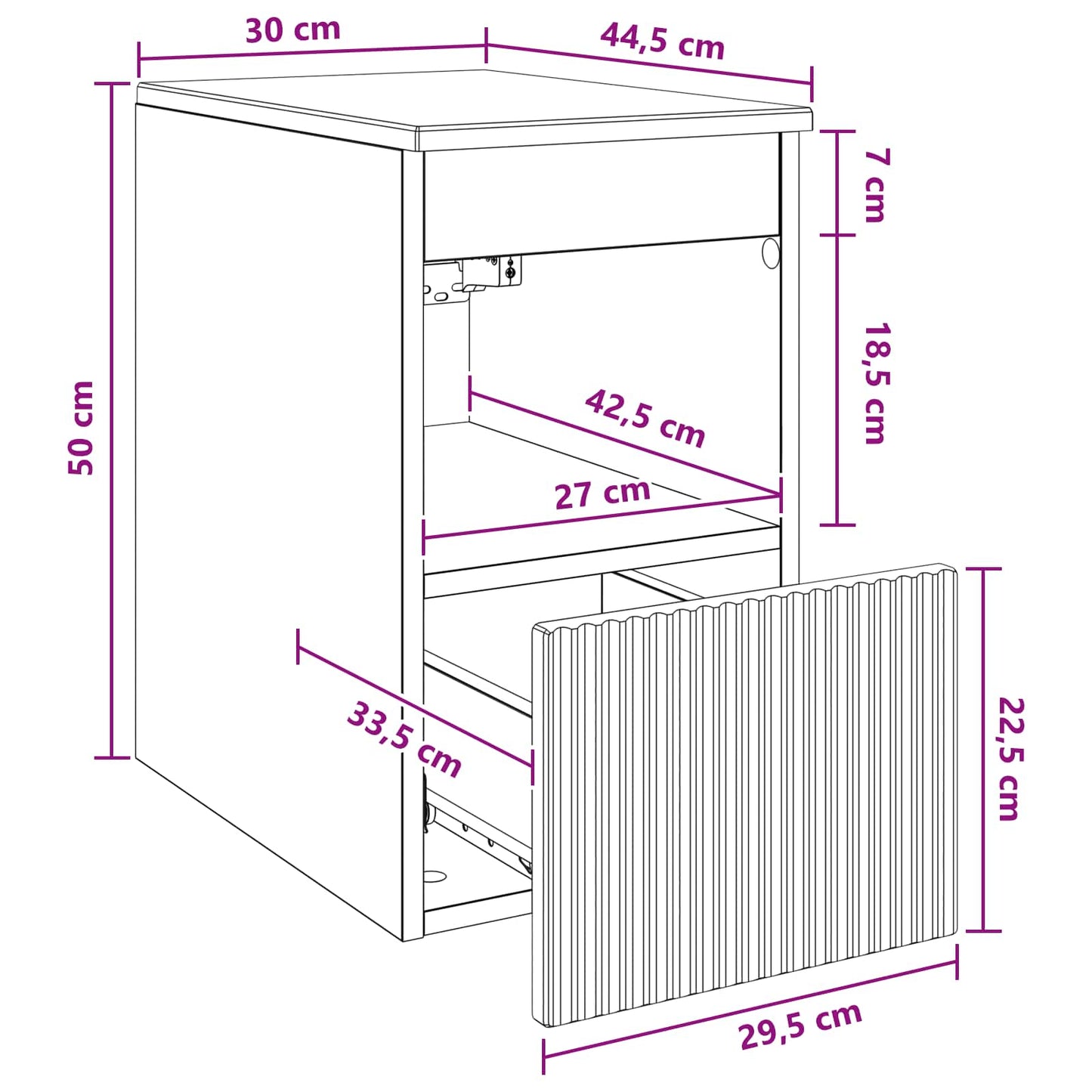 vidaXL Ντουλάπι Μπάνιου Sonoma Δρυς 30 x 44,5 x 50 εκ.
