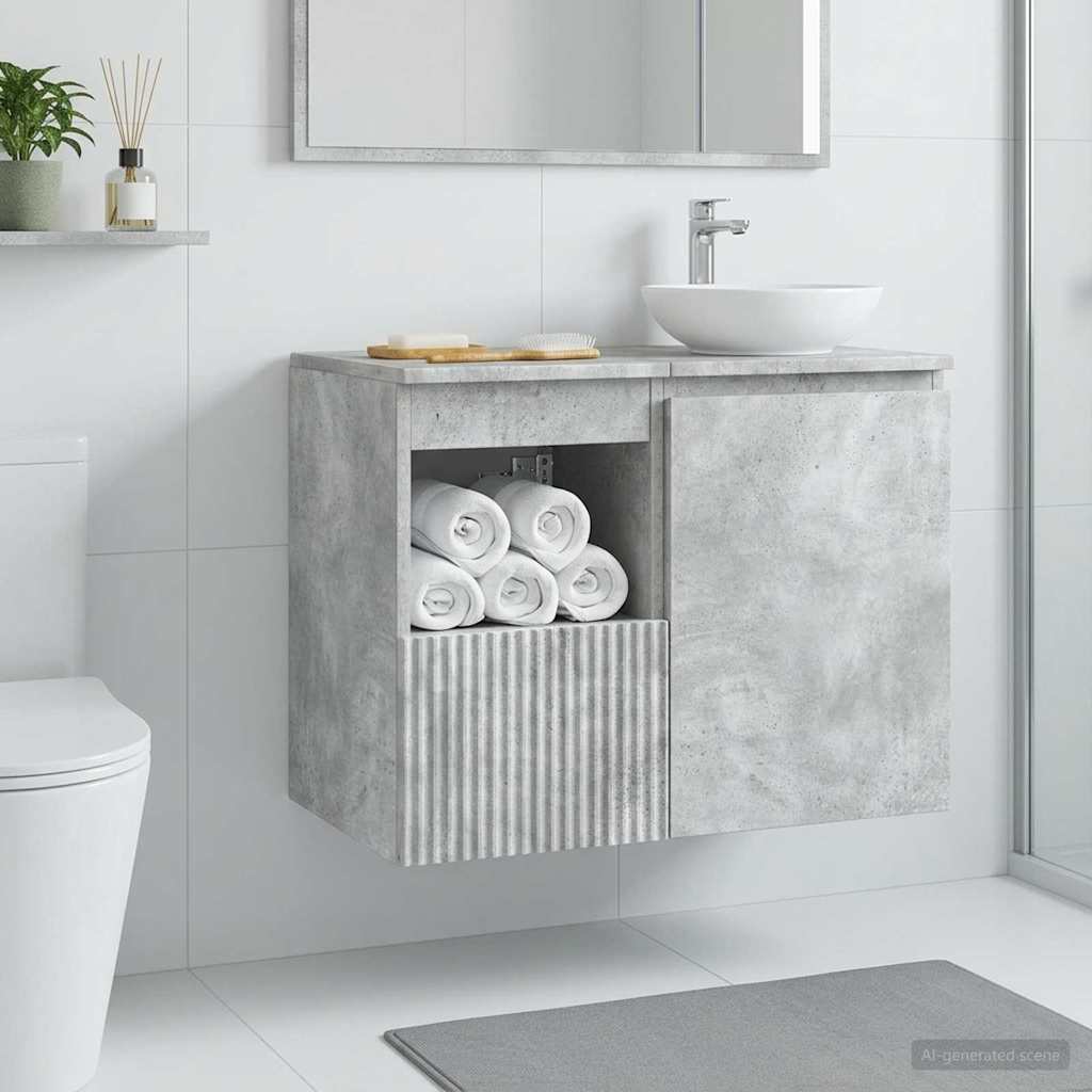 vidaXL Ντουλάπι Μπάνιου Γκρι Σκυροδέματος 30 x 44,5 x 50 εκ.