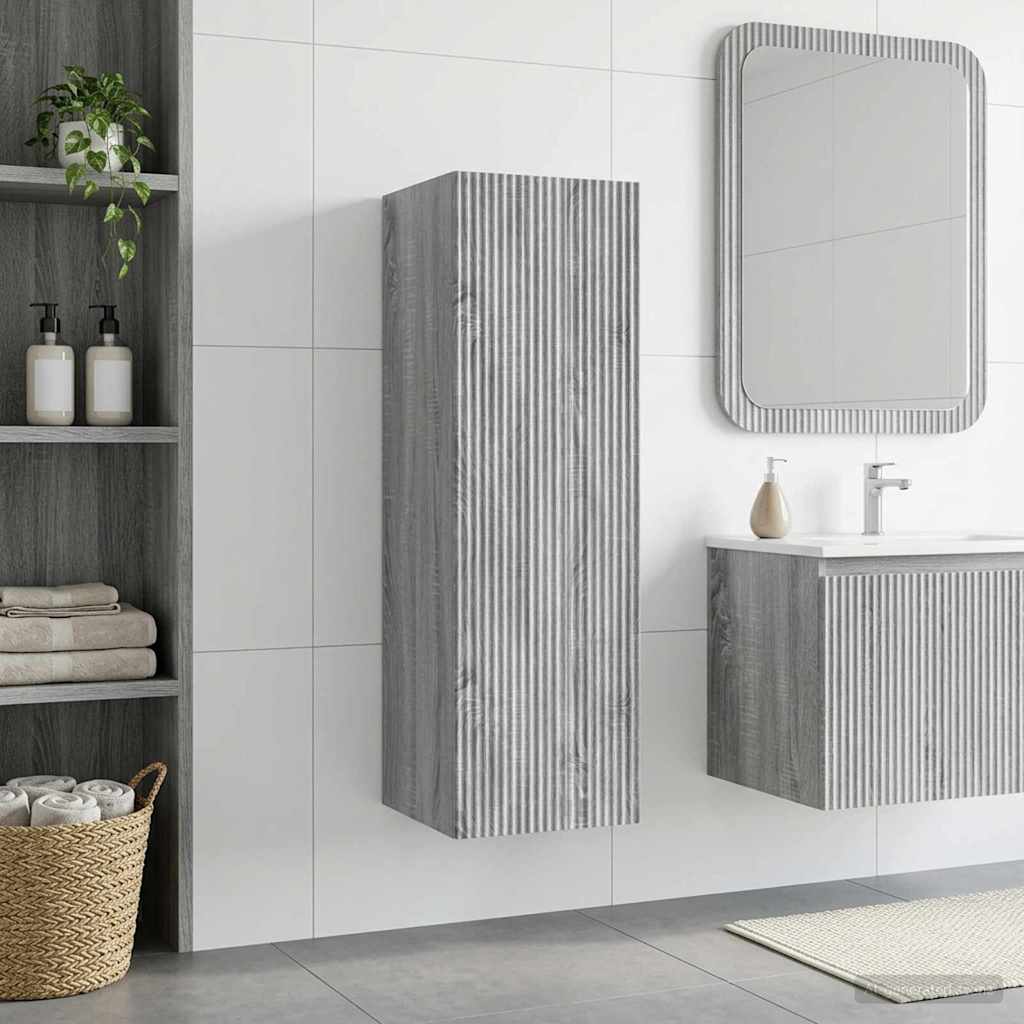 vidaXL Τοίχου Ντουλάπα Μπάνιου Γκρι Sonoma 33 x 34,5 x 60 εκ