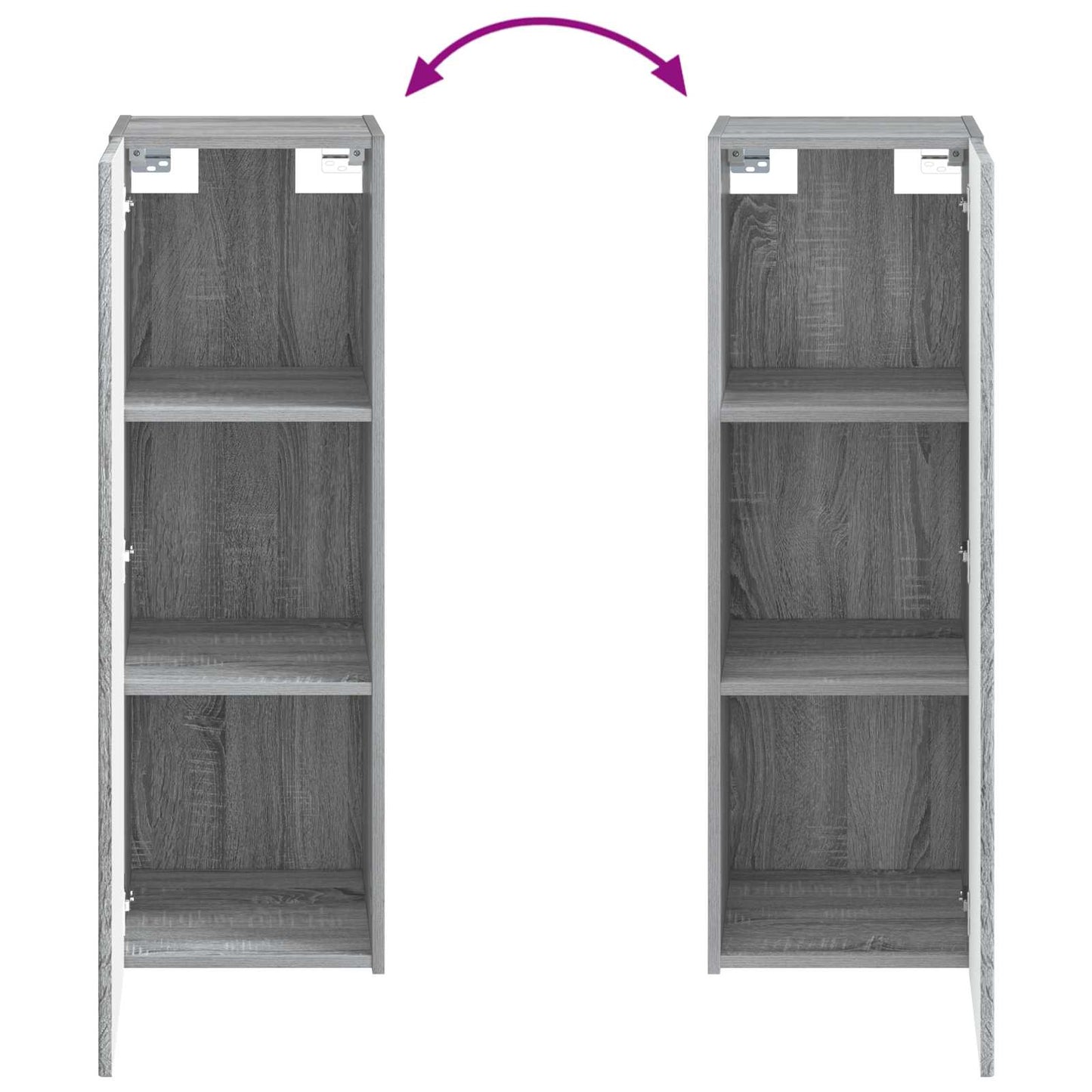 vidaXL Τοίχου Ντουλάπα Μπάνιου Γκρι Sonoma 33 x 34,5 x 60 εκ