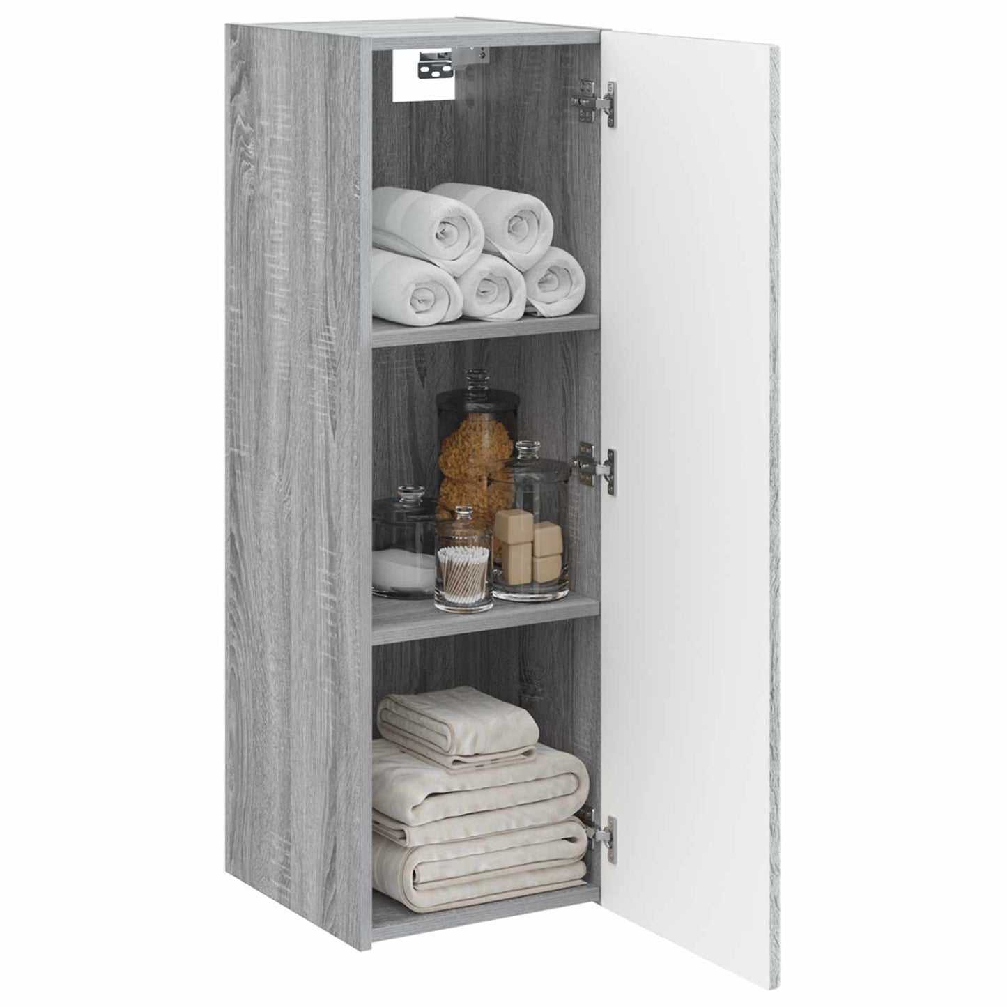 vidaXL Τοίχου Ντουλάπα Μπάνιου Γκρι Sonoma 33 x 34,5 x 60 εκ
