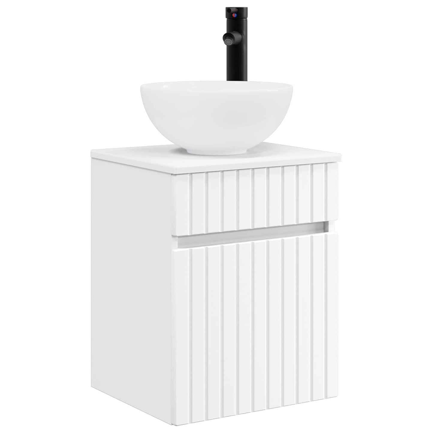 vidaXL Επιτοίχιος νιπτήρας βανίλιας Λευκό 39 x 35 x 63 εκ