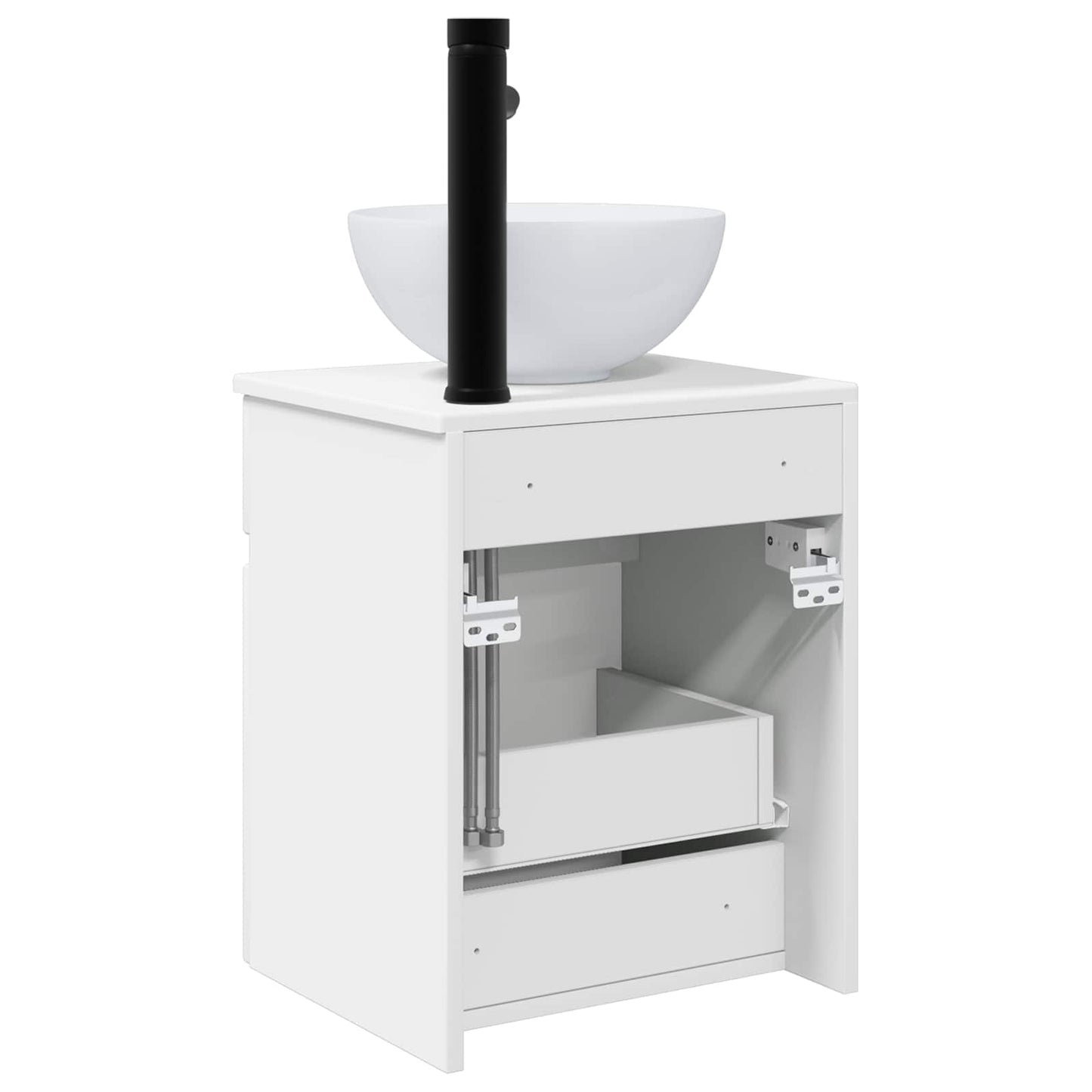 vidaXL Επιτοίχιος νιπτήρας βανίλιας Λευκό 39 x 35 x 63 εκ