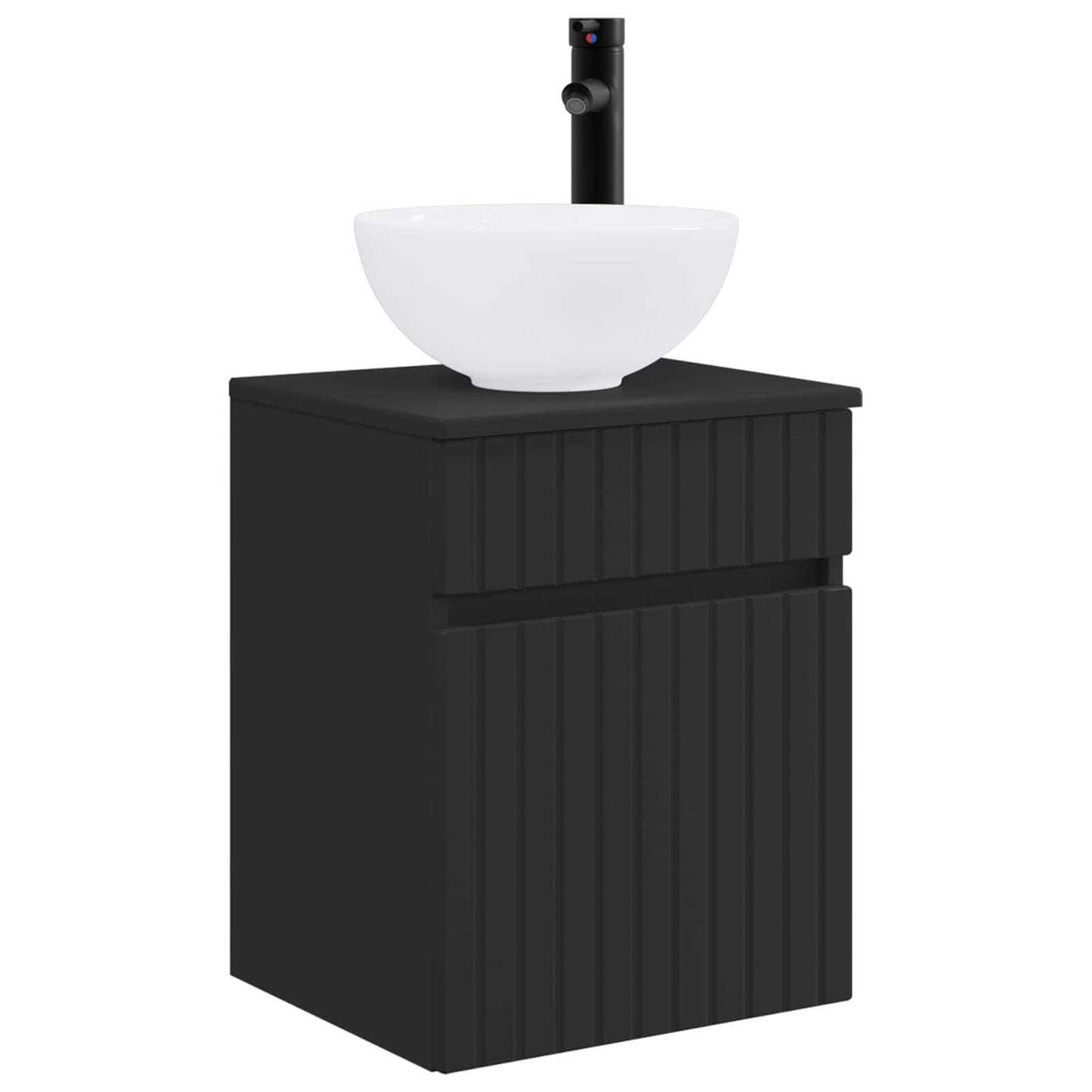 vidaXL Επιτοίχιος νιπτήρας βανίλιας Μαύρο 39 x 35 x 63 εκ