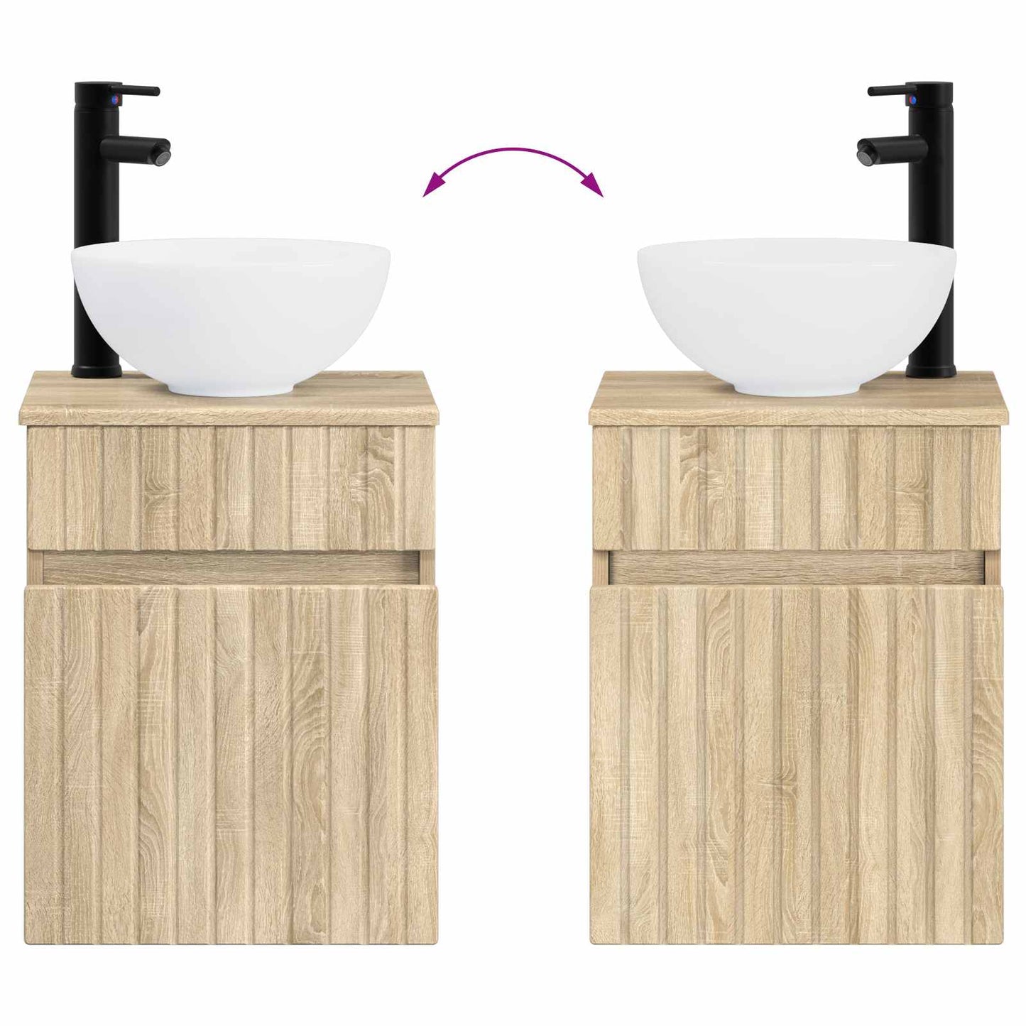 vidaXL Επιτοίχιος νιπτήρας βανίλιας Sonoma Δρυς 39 x 35 x 63 εκ