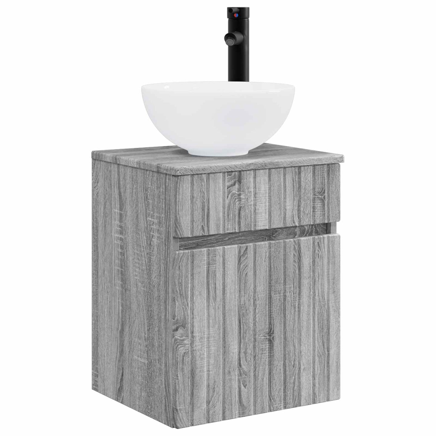 vidaXL Επιτοίχιος νιπτήρας βανίλιας Γκρι Sonoma 39 x 35 x 63 εκ