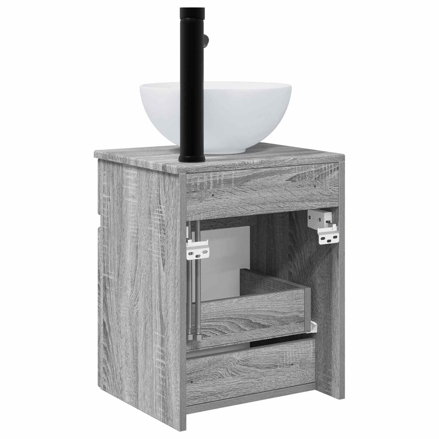 vidaXL Επιτοίχιος νιπτήρας βανίλιας Γκρι Sonoma 39 x 35 x 63 εκ