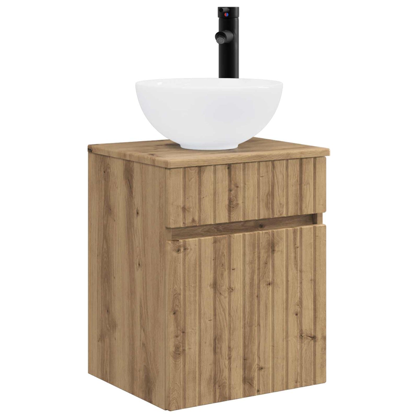 vidaXL Επιτοίχιος νιπτήρας βανίλιας Artisan Δρυς 39 x 35 x 63 εκ