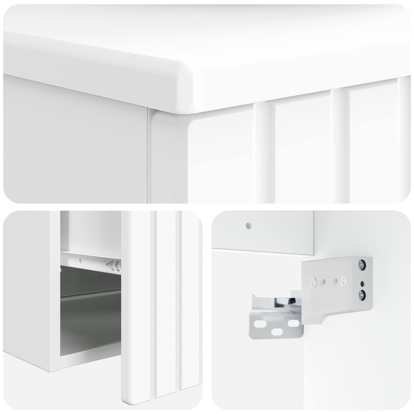 vidaXL Επιτοίχιος νιπτήρας βανίλιας Λευκό 39 x 41 x 64,5 εκ.