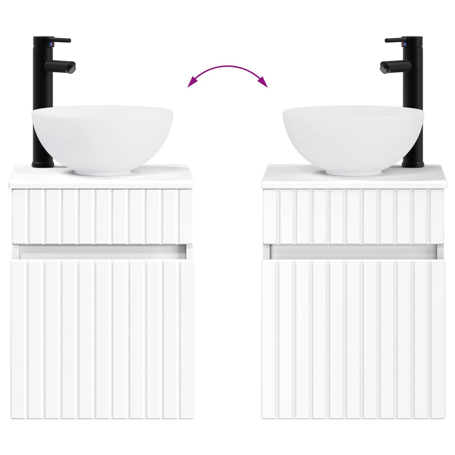 vidaXL Επιτοίχιος νιπτήρας βανίλιας Λευκό 39 x 41 x 64,5 εκ.