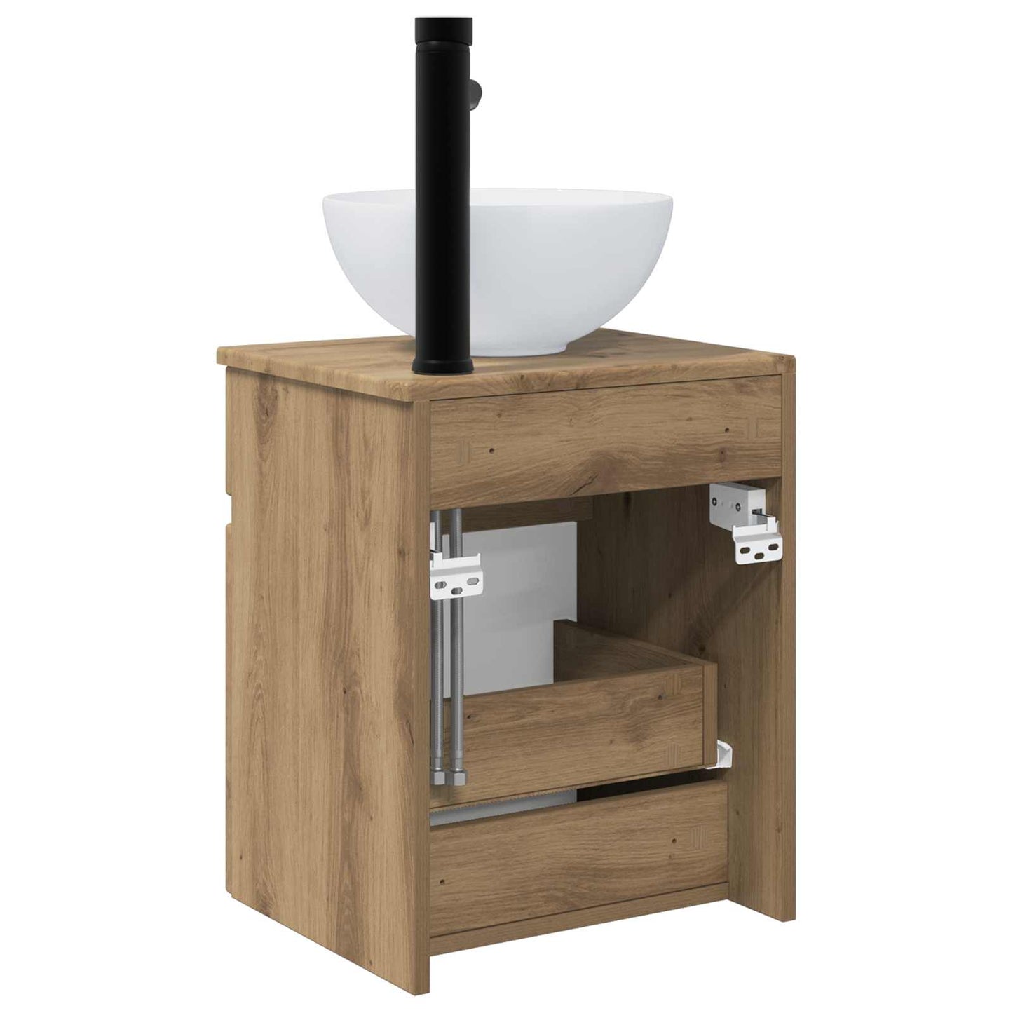 vidaXL Επιτοίχιος νιπτήρας βανίλιας Artisan Δρυς 39 x 41 x 64,5 εκ.