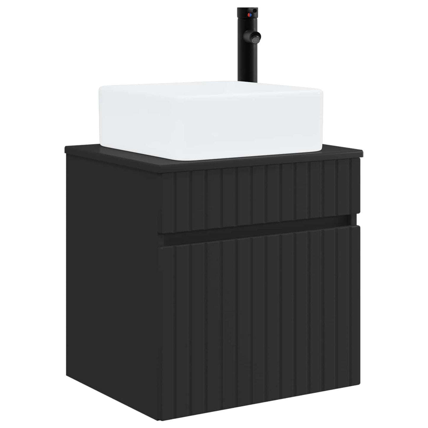 vidaXL Επιτοίχιος νιπτήρας βανίλιας Μαύρο 49 x 41 x 63 εκ.