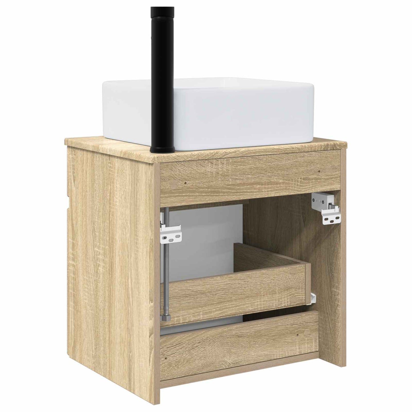 vidaXL Επιτοίχιος νιπτήρας βανίλιας Sonoma Δρυς 49 x 41 x 63 εκ.